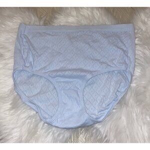Jockey Elance Brief Panties Pointelle Cotton Womens 6 M Medium Blue
